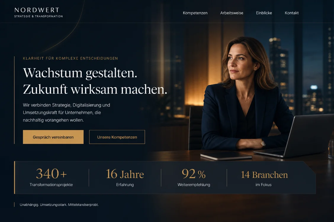 Hero für Handwerksbetrieb